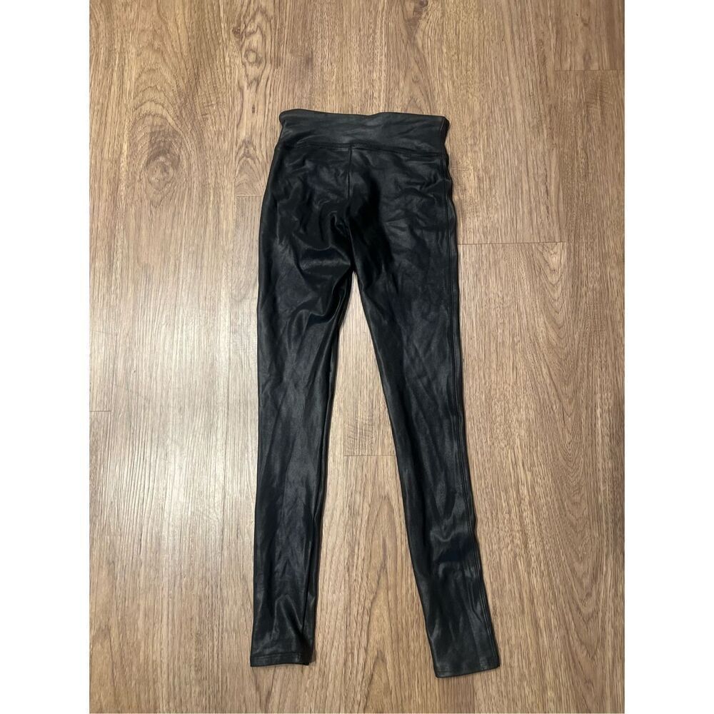 Spanx® "Ready-to-Wow™" leather-like coated jersey leggings in Black size XS - Picture 4 of 5